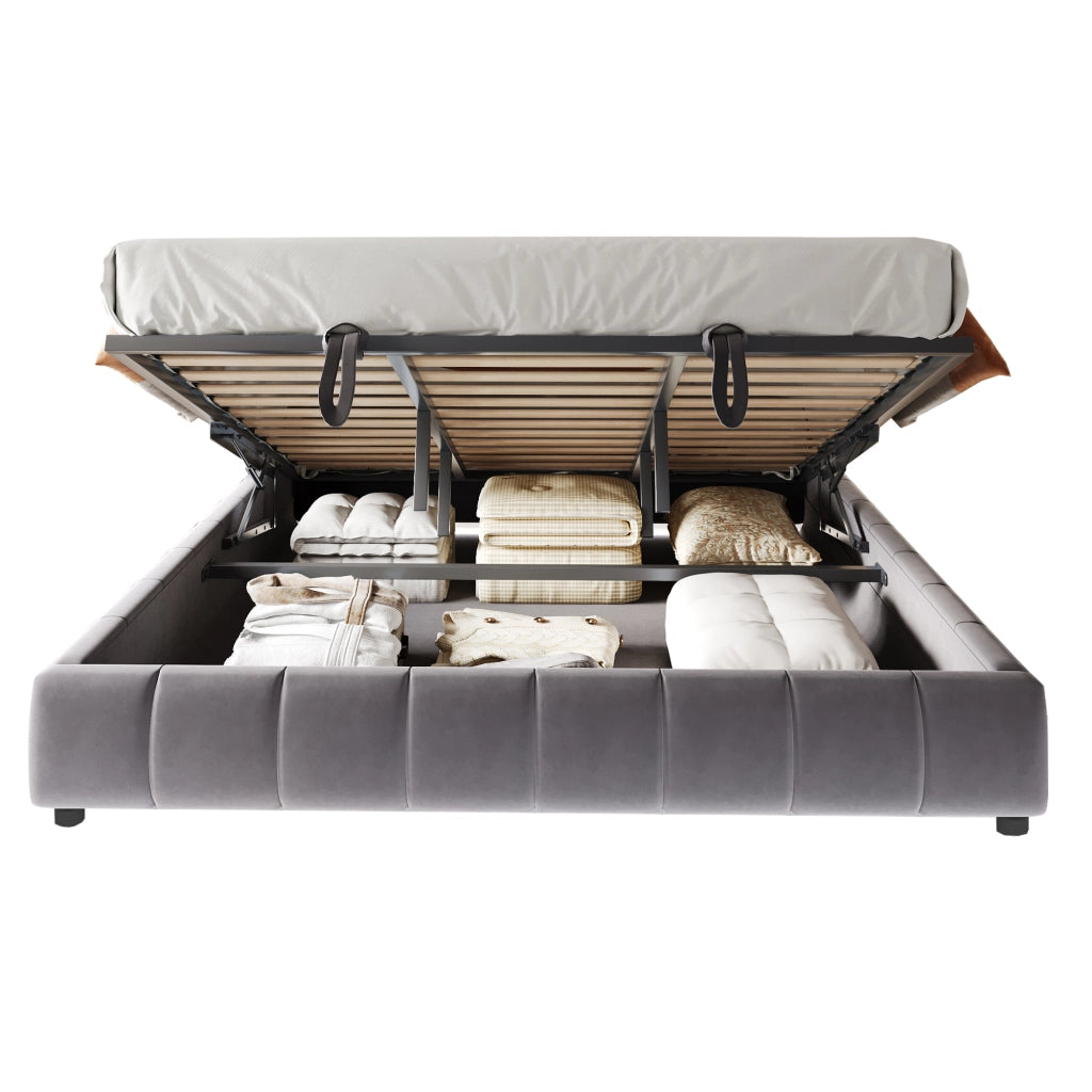 letto imbottito velluto grigio 180 x 200 cm