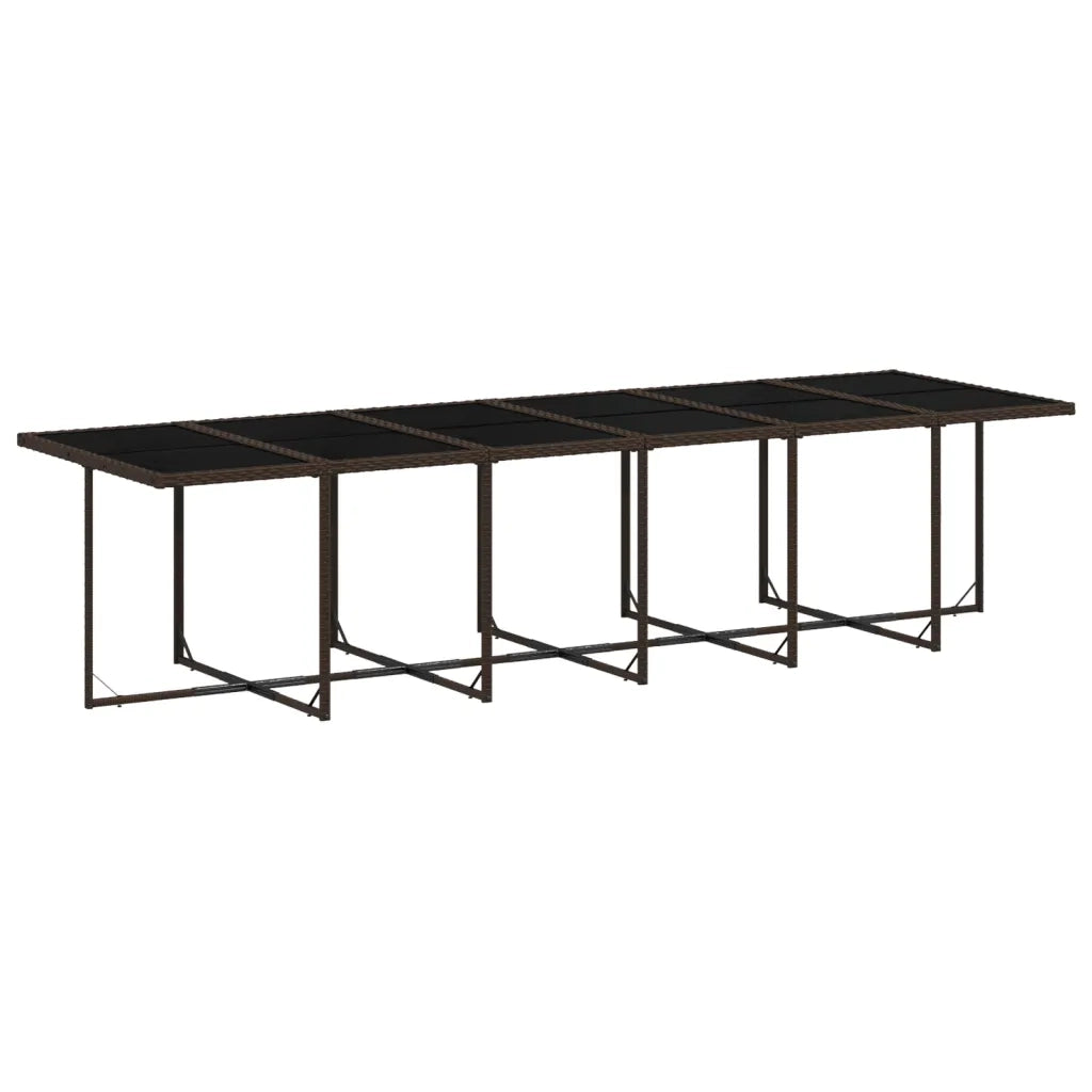 Set da Pranzo da Giardino 17 pz con Cuscini Marrone Polyrattan 3277952