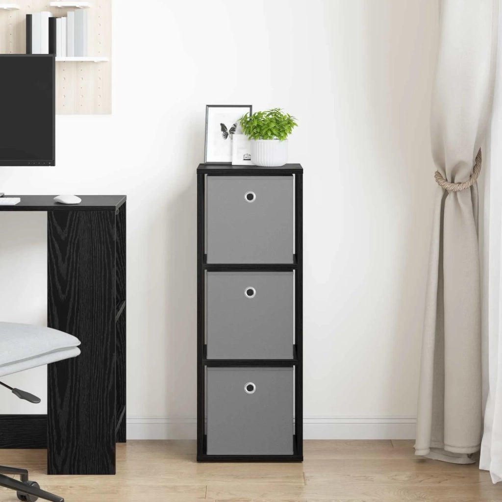 Credenza con cassetto Rovere Nero 30,5 x 27 x 84,5 cm 8000557