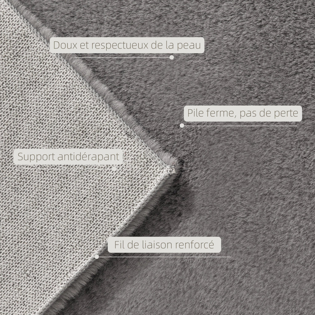 Tappeto a pelo lungo ¨C Minimal ¨C grigio chiaro 200x140 cm