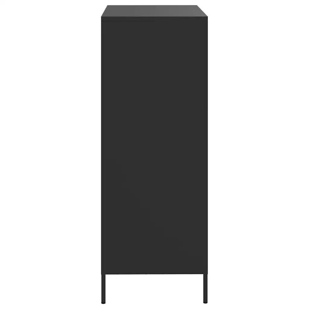 Credenza Nera 68x39x101,5 cm in Acciaio