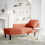 Sdraio con Cuscino Destro in Velluto a Coste Rosso Arancione 4009822