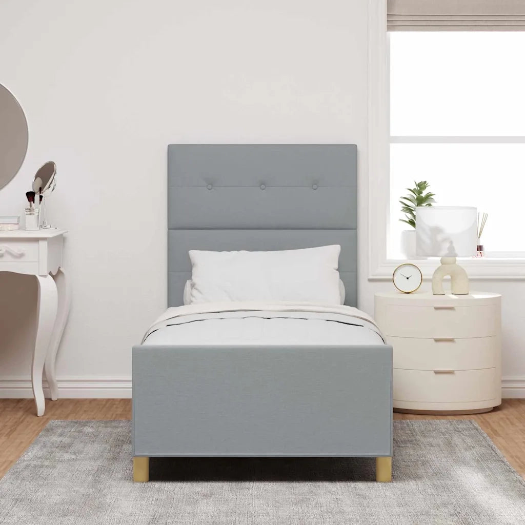 Struttura del letto-Giroletto Grigio chiaro 90 x 200 cm Tessuto 492772