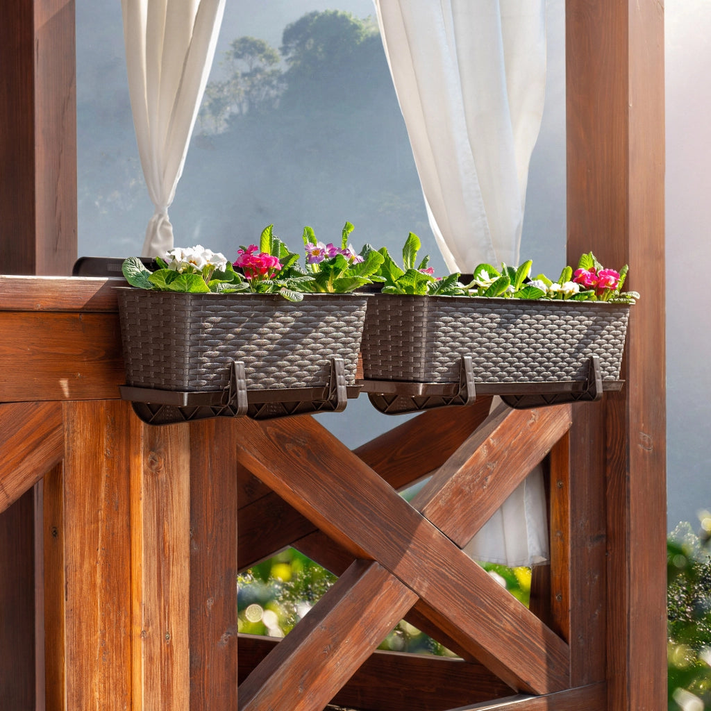 Fioriera da balcone KADAX con supporto, 40 cm + manici