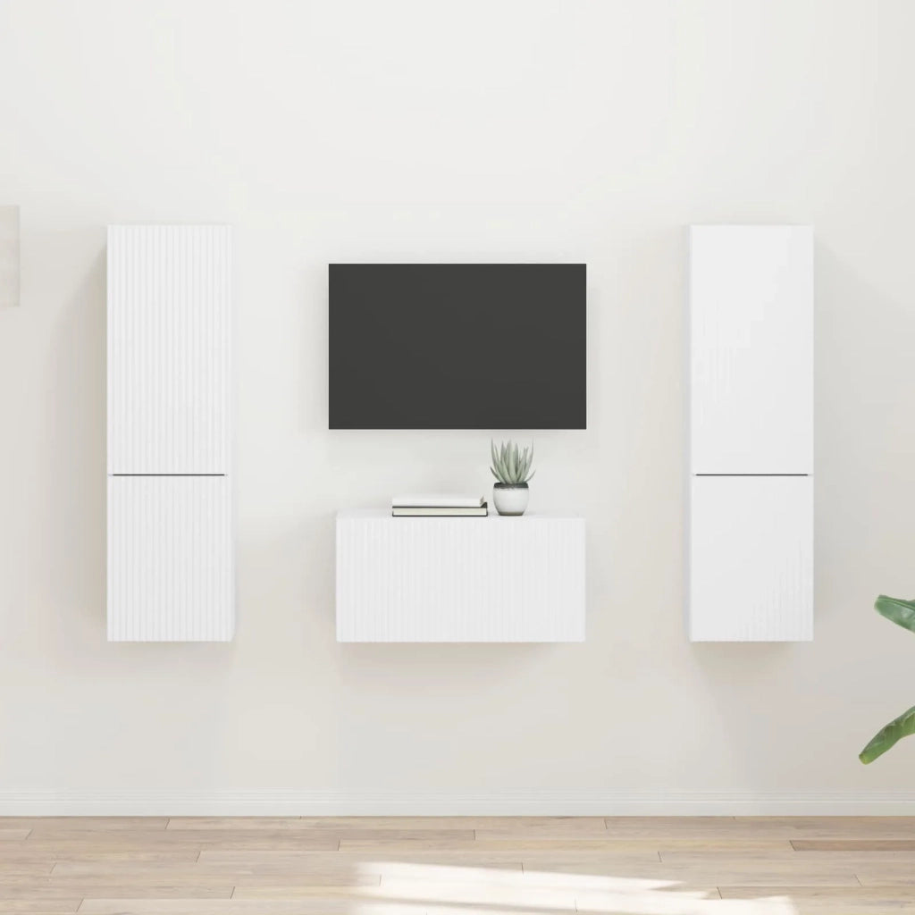 Set mobile TV 5 pcs Bianco Legno multistrato 3409096