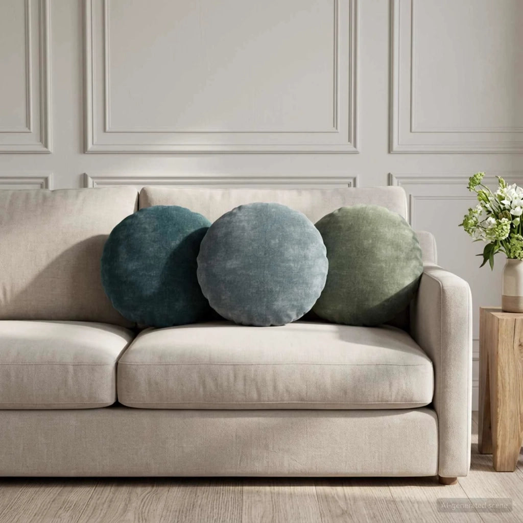 Federa 2 pz HEERLEN Verde Ø 40 cm Tessuto Chenille 922315