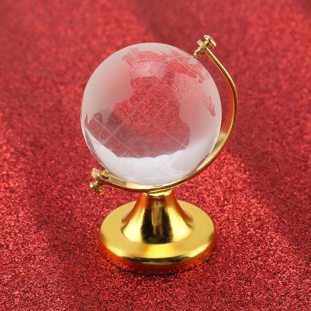 Trade Shop - Mappamondo Sfera Di Cristallo Terra Rotonda Globo Decorativa Ornamenti Vetro 5cm -