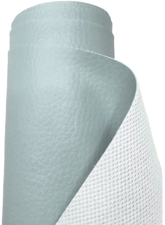 Tessuto imitazione pelle a struttura a corda, impermeabile, venduto per metro - 100 cm x 140 cm (blu chiaro)