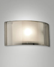 Lampada da Parete Alide 34cm con Struttura in Metallo e Vetro Fumé, Attacco E27 40W IP20 - Design Elegante e Moderno per Interni