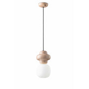 Sospensione Vintage Decò Copacabana Ceramica Grigia 1 Luce E27
