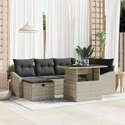 Set Divano da Giardino 7 pcs Grigio chiaro polyrattan 3361171