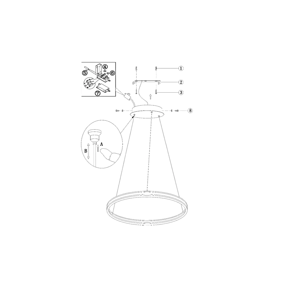 Lampada a Sospensione LED Palau 64W 3000K Dimmerabile Ø80 cm Oro opaco - Lampadario in Metallo e Metacrilato