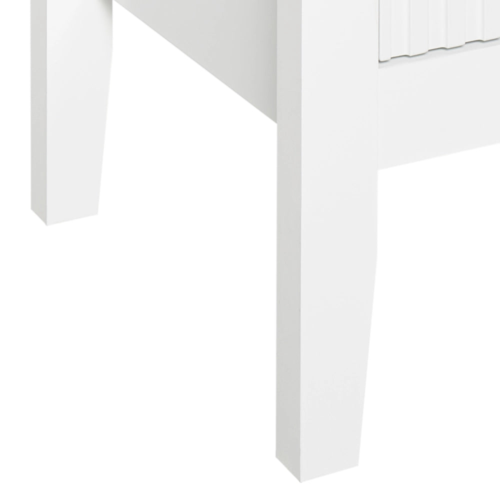 Comodino a 2 cassetti MDF bianco 1 ripiano Maniglia oro Camera da letto Elegante