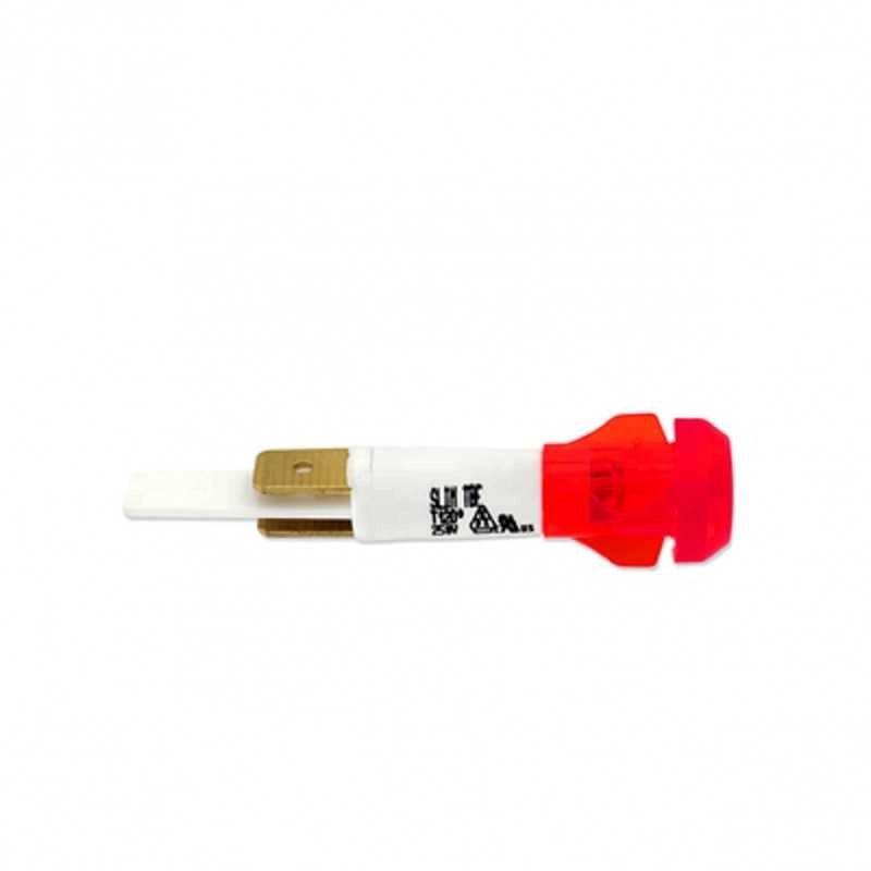 SPIA LUMINOSA 220V Testa tonda 10mm colore Rosso VARI UTILIZZI 2 FASTON - UNIVERSALE