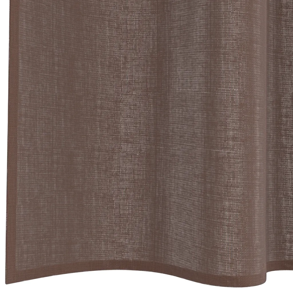 Tende in Voile con Linguetta 2 pz Marrone