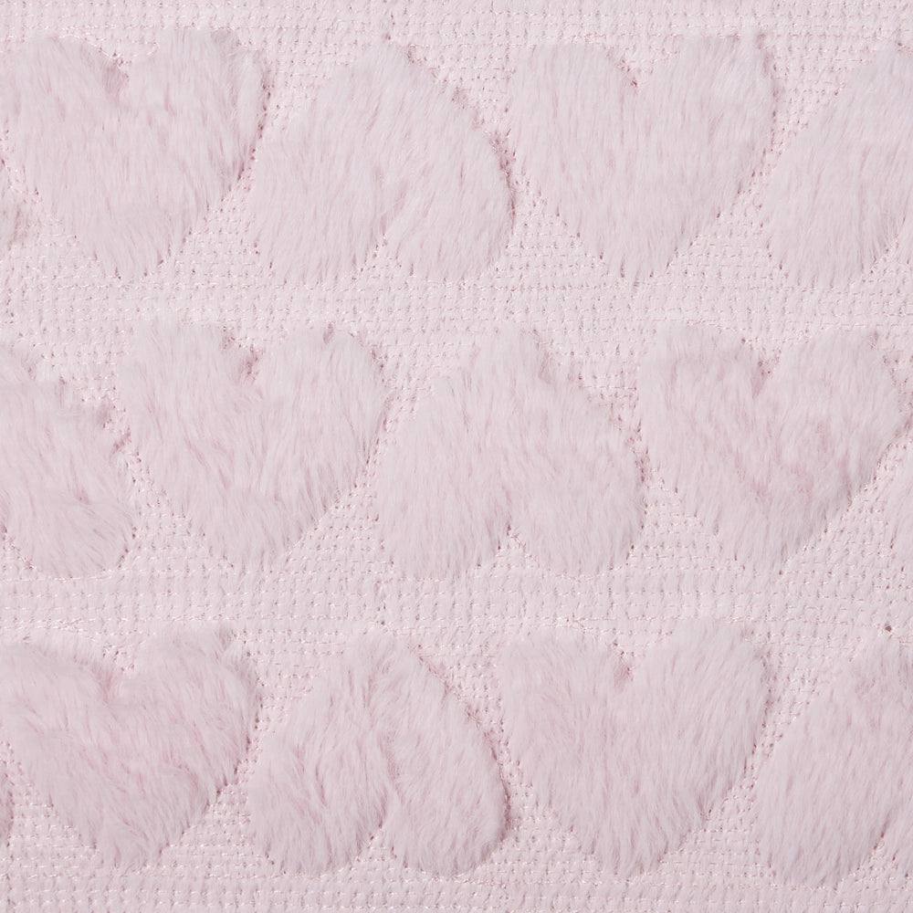 Set di 2 cuscini in tessuto rosa ricamati con motivo a cuoricini 45 x 45 cm morbida imbottitura