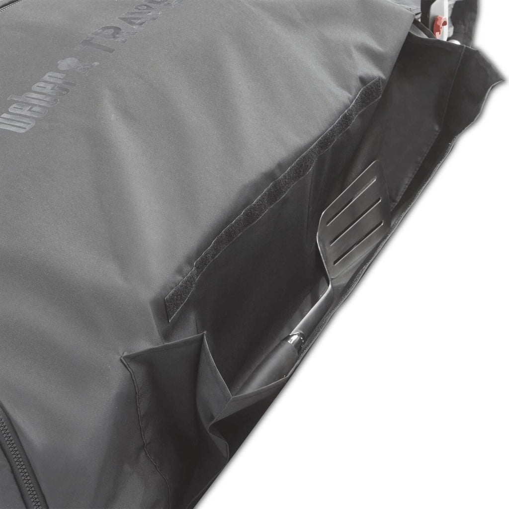 Weber 7030 Traveler Custodia Protettiva per Barbecue Portatile con Vano Portautensili e Tessuto Resistente a Grassi e Sporcizia colore Nero