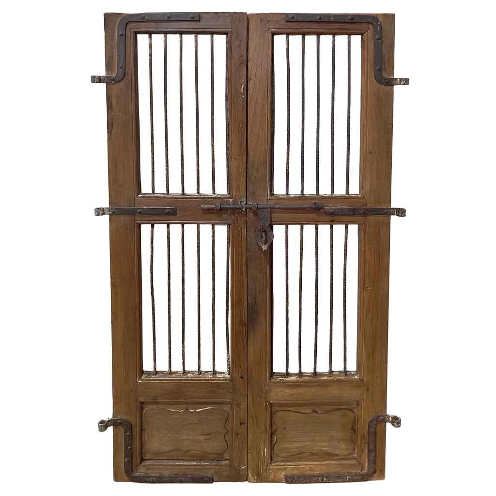 Porta artigianale in legno marrone 96x4x170h cm