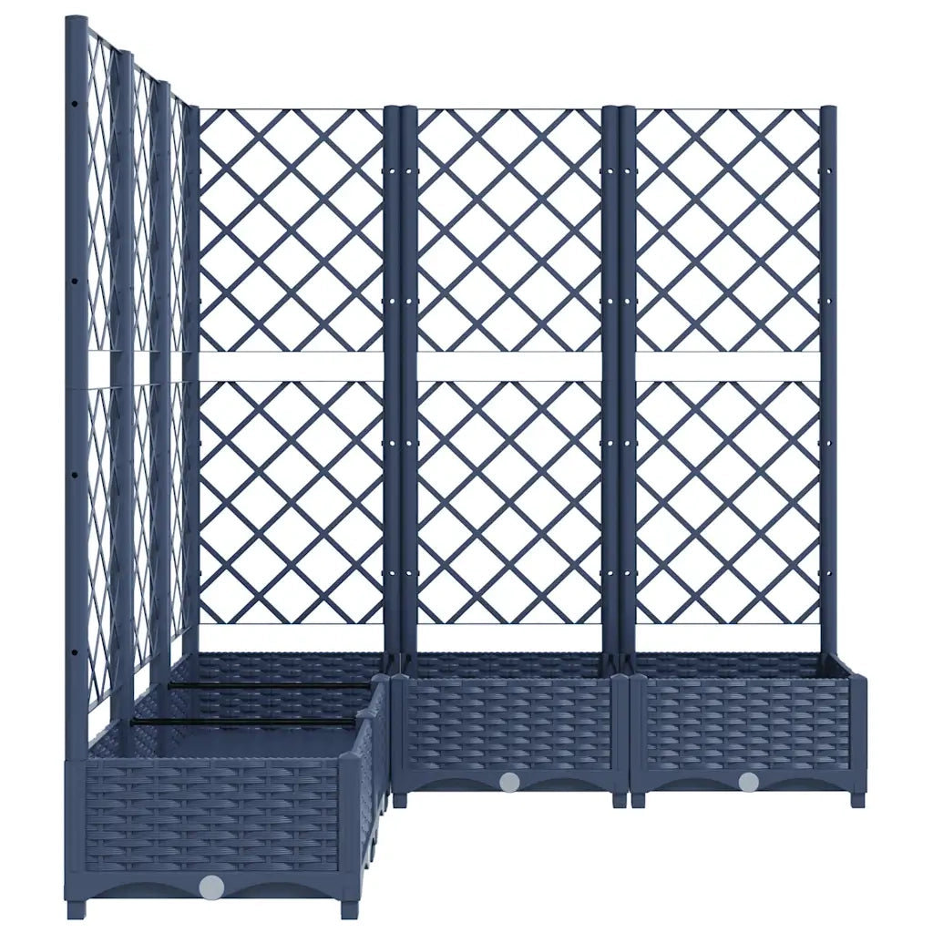 Fioriera | Cassetta per fiori | Vaso Giardino e Graticcio Grigio Blu 120x120x121,5 cm PP