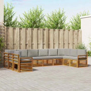 Set divano sezionale 10 pcs Grigio Naturale e Chiaro 3375561
