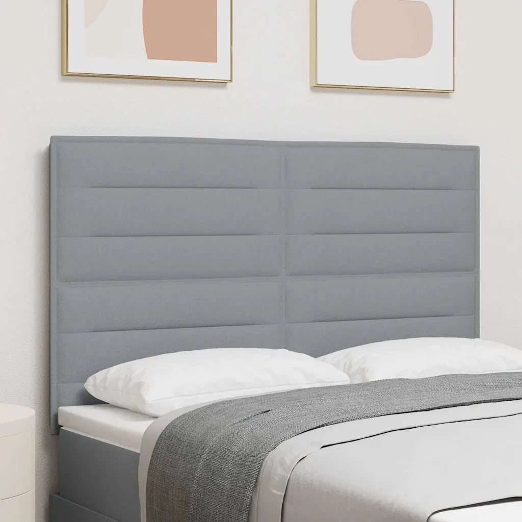 Testiera LED con strisce LED Grigio chiaro 160 cm Tessuto 3338293