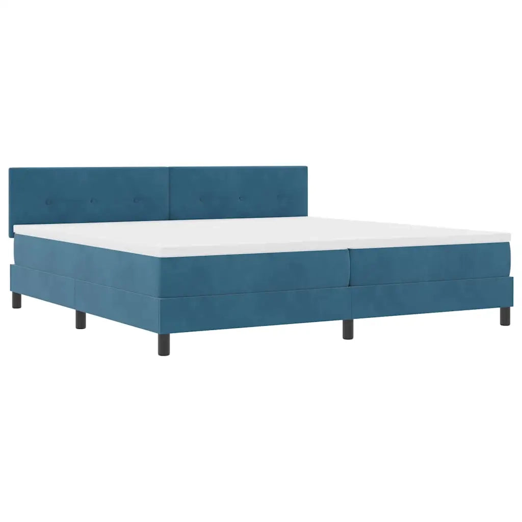 Letto a Sorgente LED con led Blu Scuro 200 x 200 cm Velluto