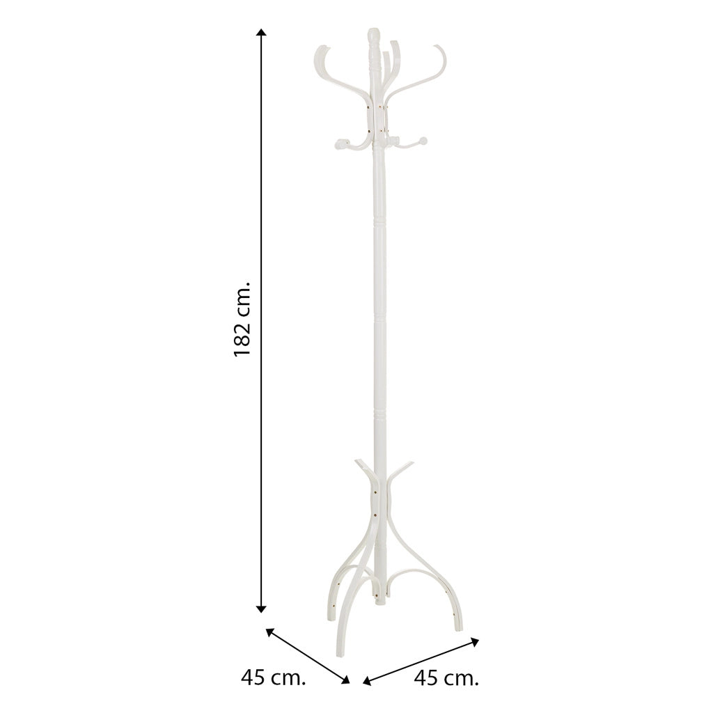 Appendiabiti da terra in legno bianco 45x45x182h