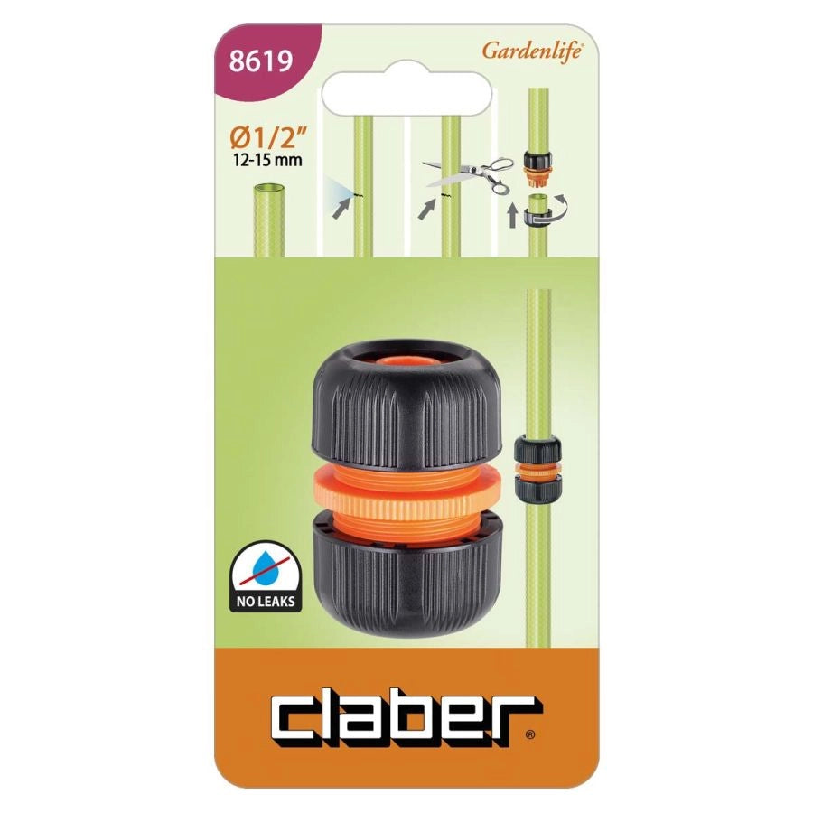 RIPARATORE PER TUBO DA GIARDINO 1/2 POLLICE CON RACCORDI QUICK-CLICK CLABER