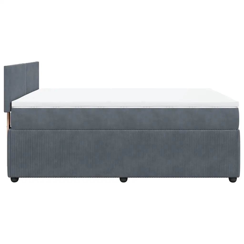 Giroletto a Molle con Materasso Grigio Scuro 160x200 cm Velluto 3290077