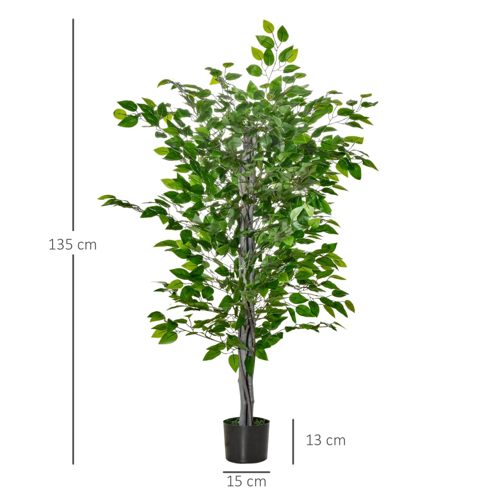 Pianta artificiale Ficus ¨C Xylo ¨C Verde, vaso cemento, 135 cm