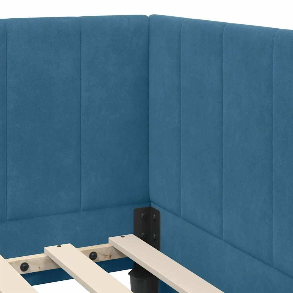 Struttura Letto Angolare con Materasso 2 pcs Blu Velluto 3393887