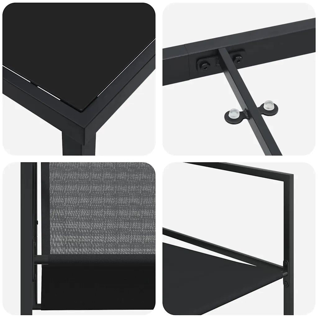 Set da Pranzo per Giardino 5 pcs Nero 3379342