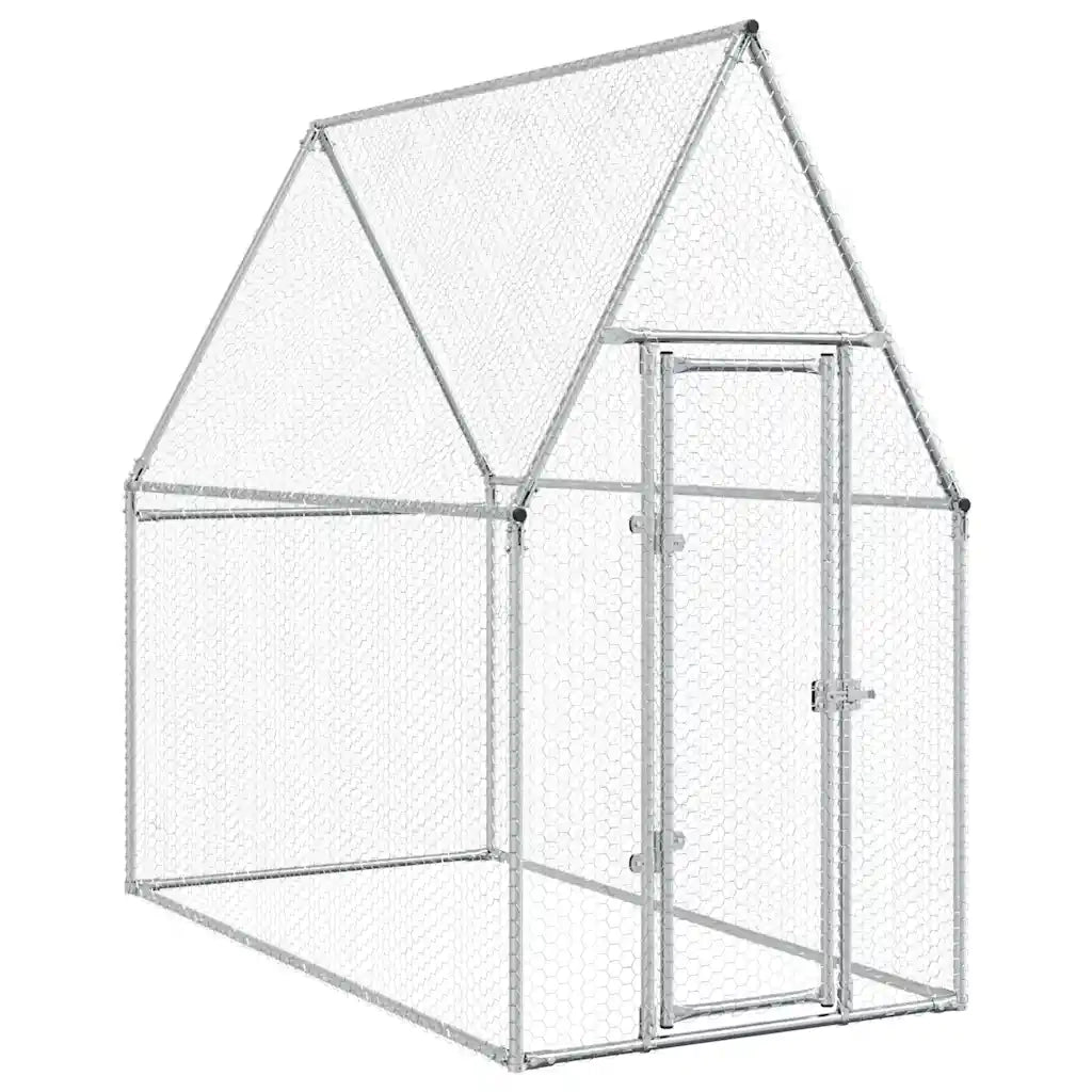 Gabbia per Polli Argento 200x100x190 cm in Acciaio Zincato 172550