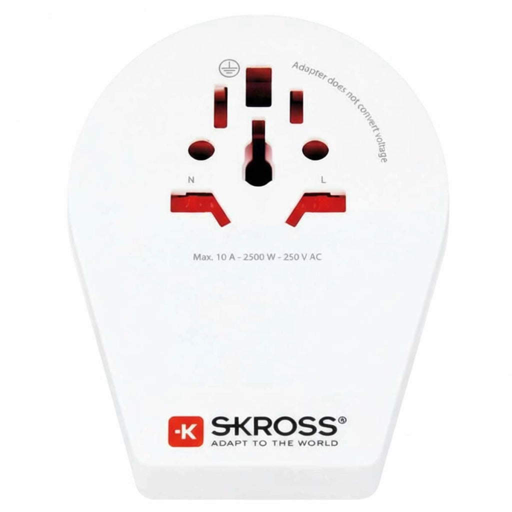 Adattatore da viaggio 2 USB-A a Cina Italia Brasile Pratico e compatto Bianco Skross
