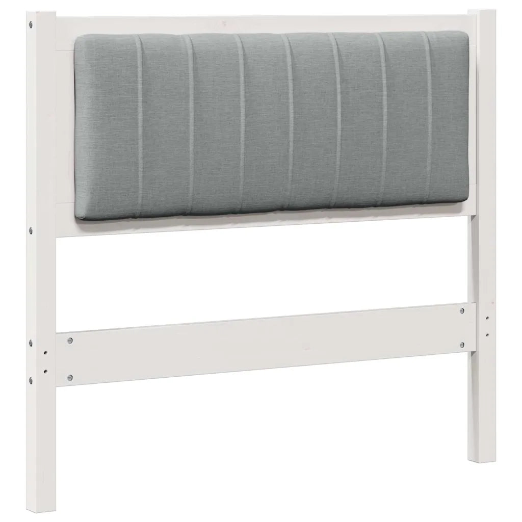 Testiera imbottita con testiera Bianco 90 cm Pino massello 879088