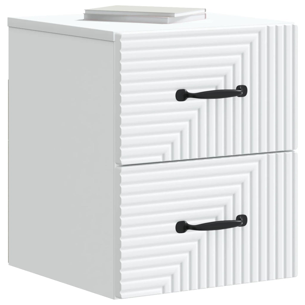 Mobiletto da notte a muro 2 pcs Bianco 34,5 x 33 x 40 cm 898636