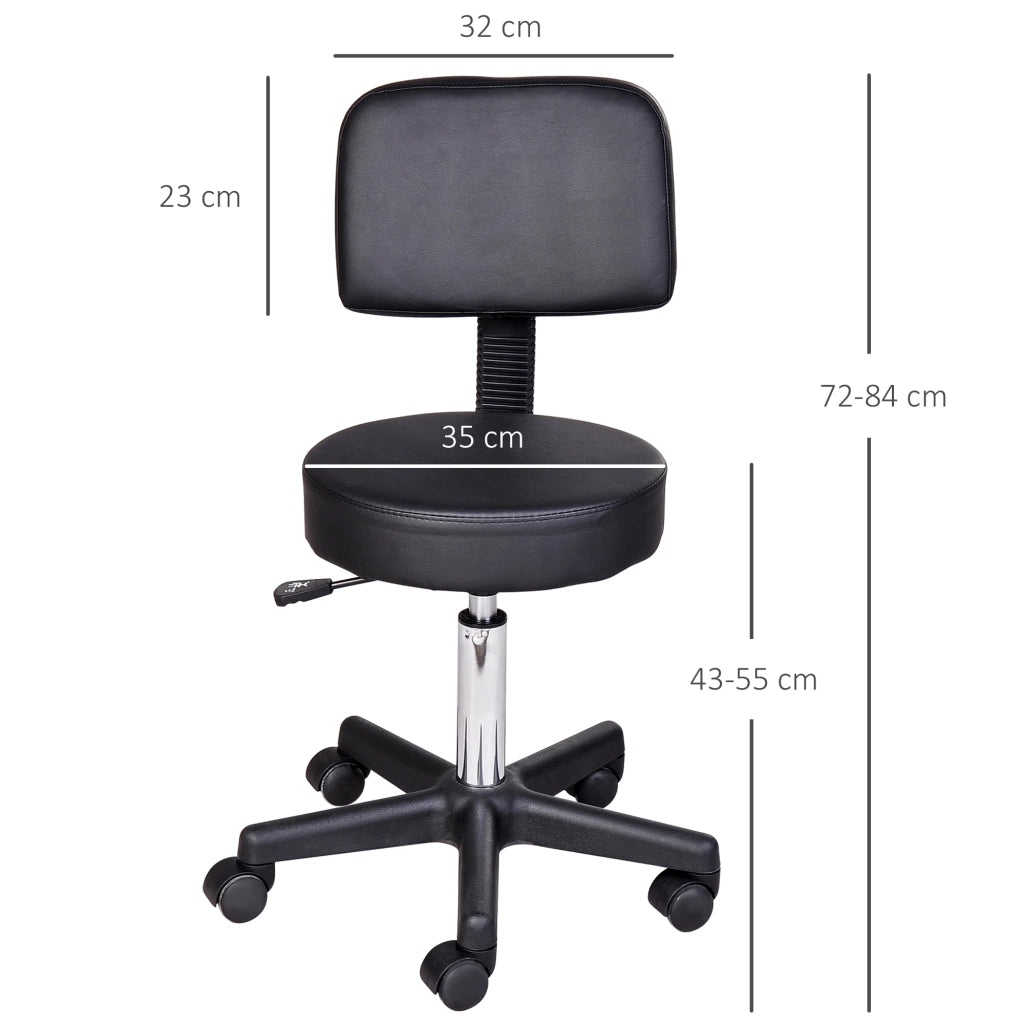 Sedia da pranzo girevole in similpelle ¨C Zephmum ¨C Nero