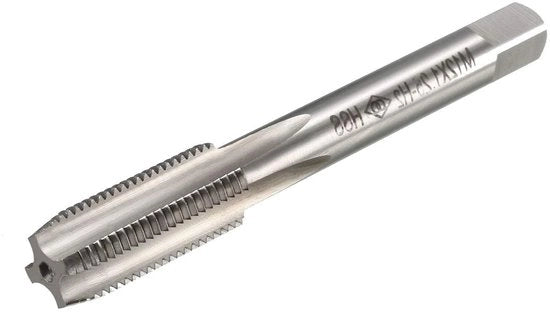 Crano metrico M12 x 1,25 mm - Rivestito in titanio - Argento - Tappo a vite - Per uso in macchine e borer elettrici - 1 pezzo