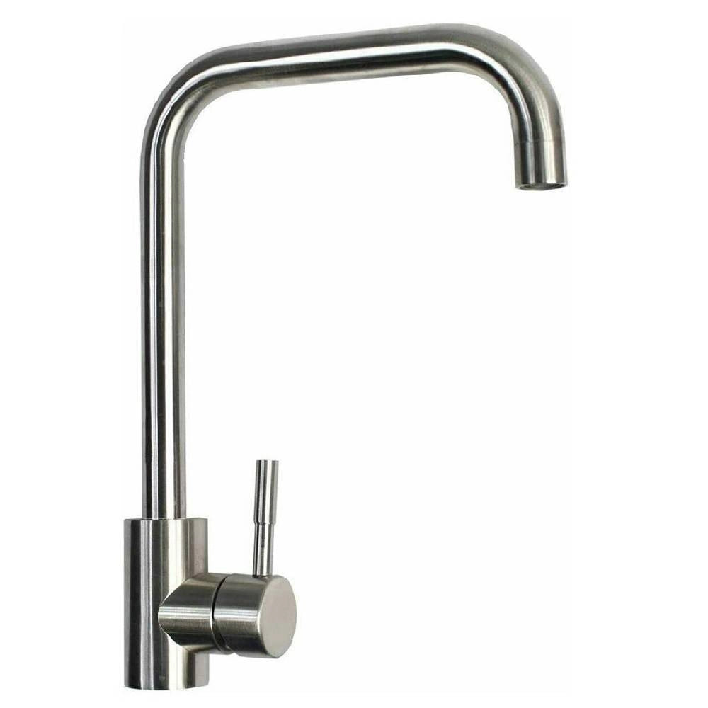 Trade Shop - Rubinetto Lavello Cucina Canna Alta Quadrata Miscelatore Ottone Satinato 52813 -