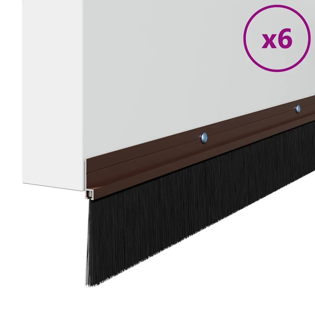 Spazzole per porte a vite 6 pcs Marrone 100 cm 42019443