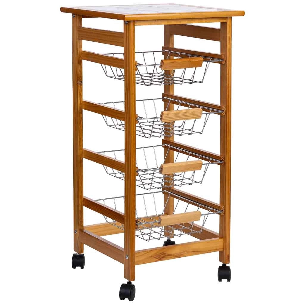 Carrello cucina in legno 37x37x76h cm