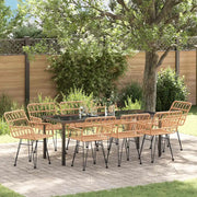 Set da Pranzo per Giardino 9 pcs Marrone 3379183