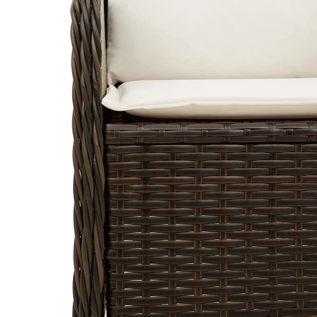 Panchina da giardino 2 pcs Marrone polyrattan 3394486