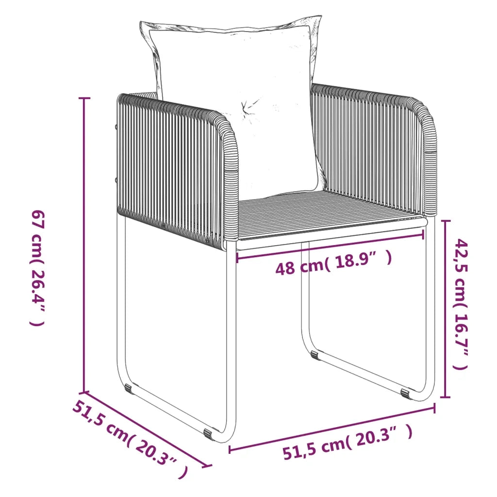 Set da Pranzo da Giardino 7 pz Nero 3156497