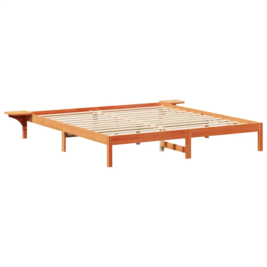 Struttura del letto Marrone cerato 200 x 200 cm Pino massello 873177