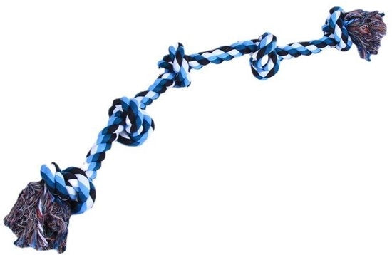 Corda robusta e resistente, adatta per cani forti e grandi, 90 cm di lunghezza, 5 nodi, corda anti-aggressiva morsicabile, corda interattiva adatta per cani di taglia media e grande.