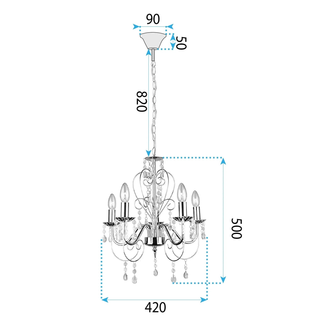 Lampada Da Soffitto Ebt010-5cp Black