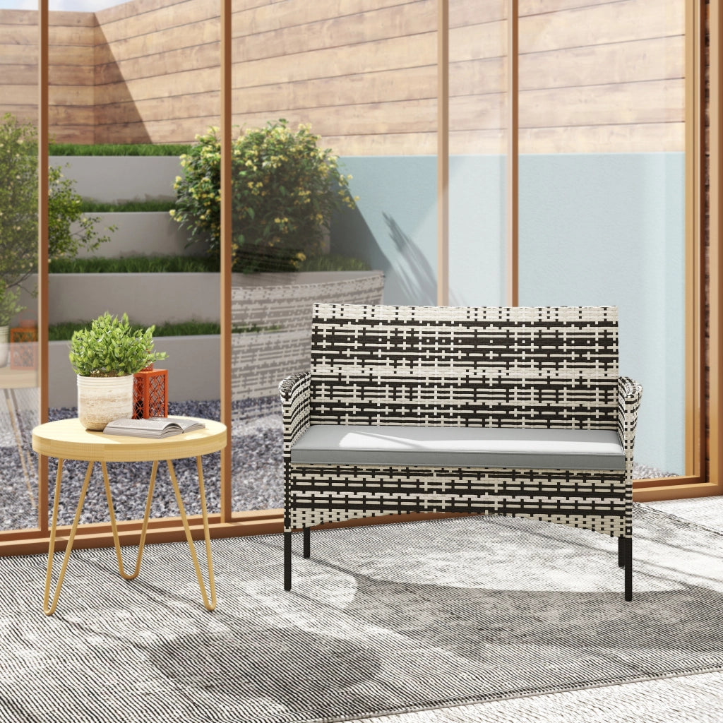 Divano 2 posti in rattan per esterno ¨C zephmum ¨C grigio chiaro