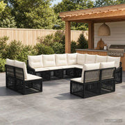 Set Divano da Giardino 11 pz Nero polyrattan 3436039