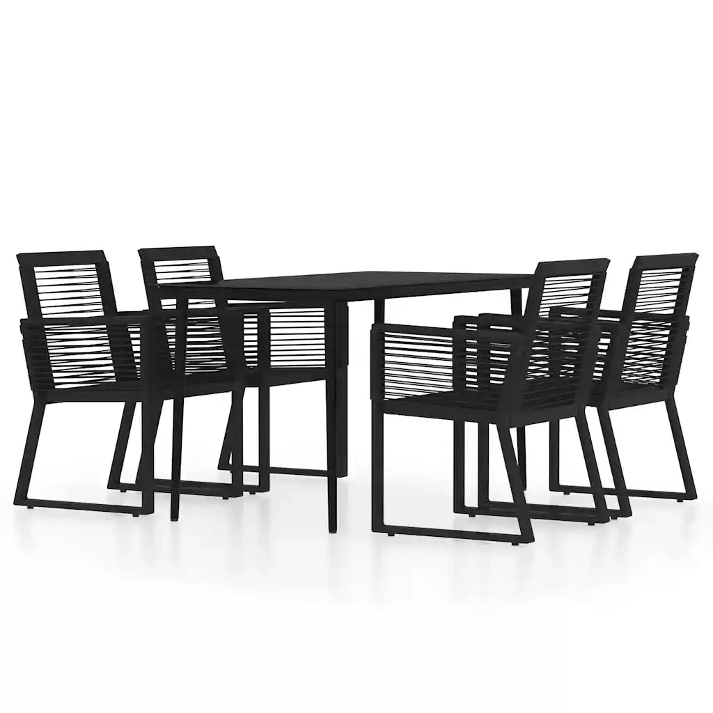 Set Mobili da Pranzo per Giardino 5 pz Nero 3099157
